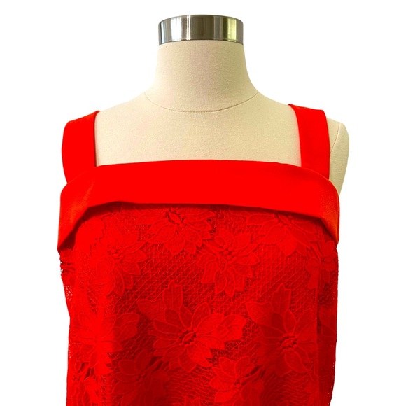 Banana Republic Womens Dress Size 14 New with Tags Floral Design in Red-Orange - Picture 3 of 8